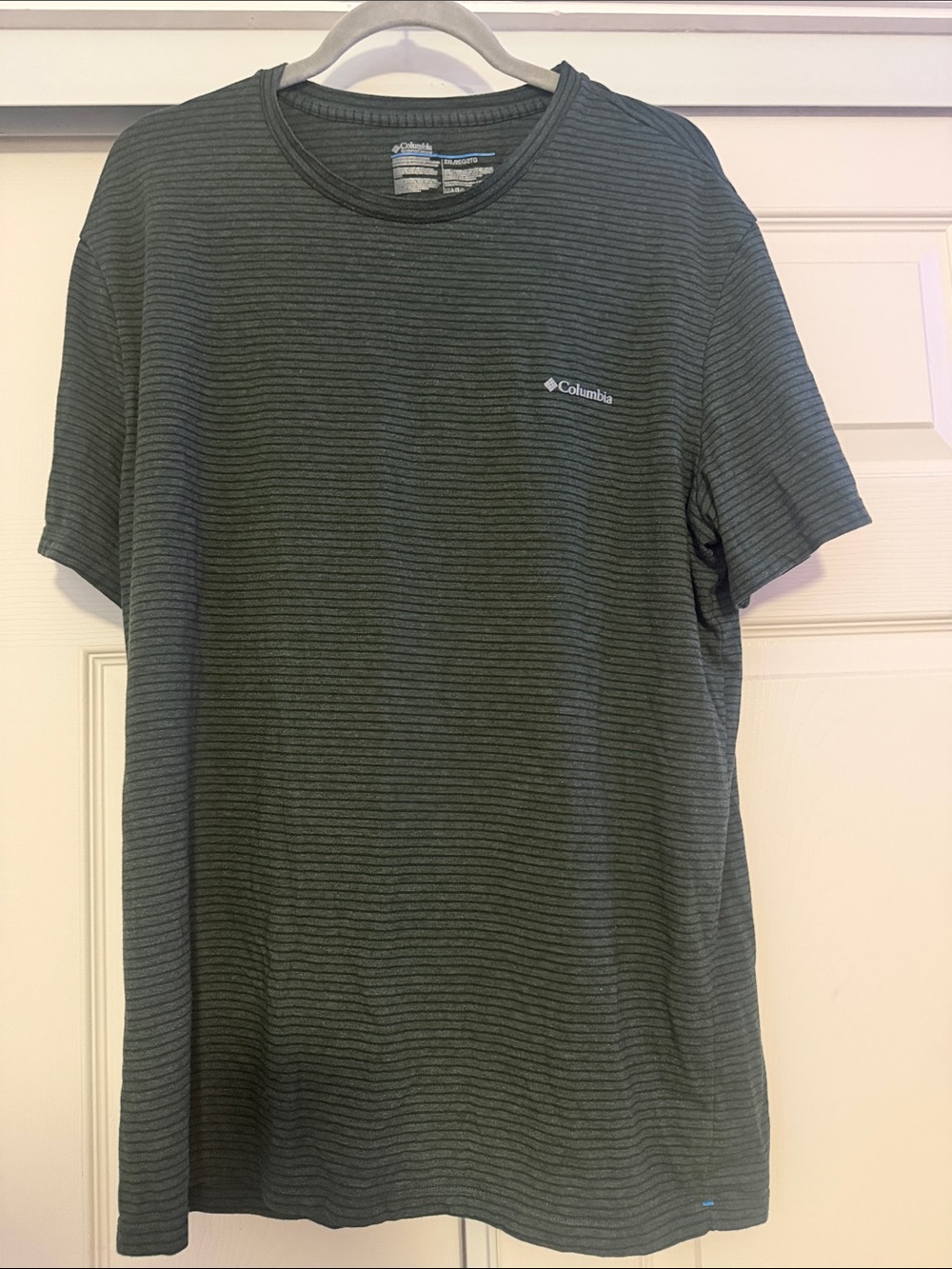 Columbia Men’s Forest Green Heathered Striped Short Sleeve Tee